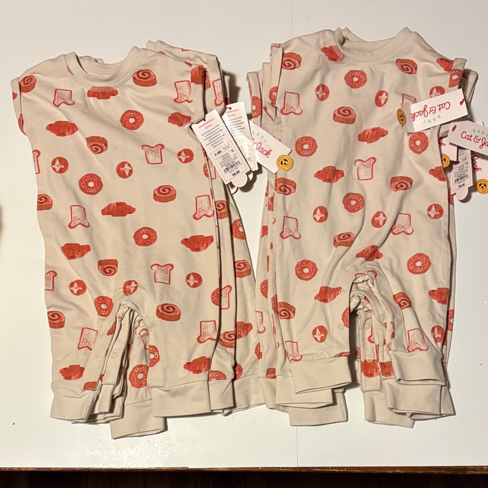 Cat & Jack Kids Pajama Set - Red and Cream Pattern